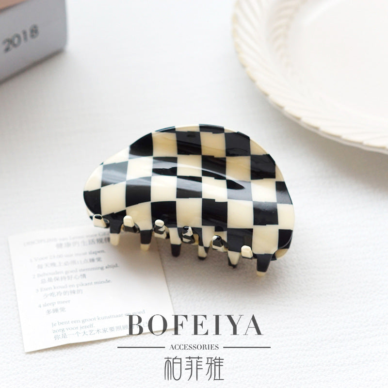 Wholesale All-purpose Checkerboard Acetate Plate Hair Clips